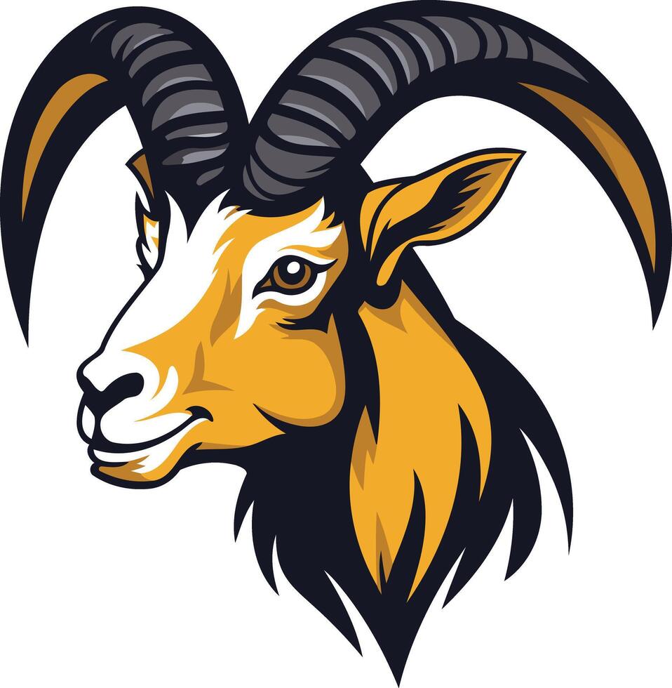 Majestic Mountain Goat Portrait vector