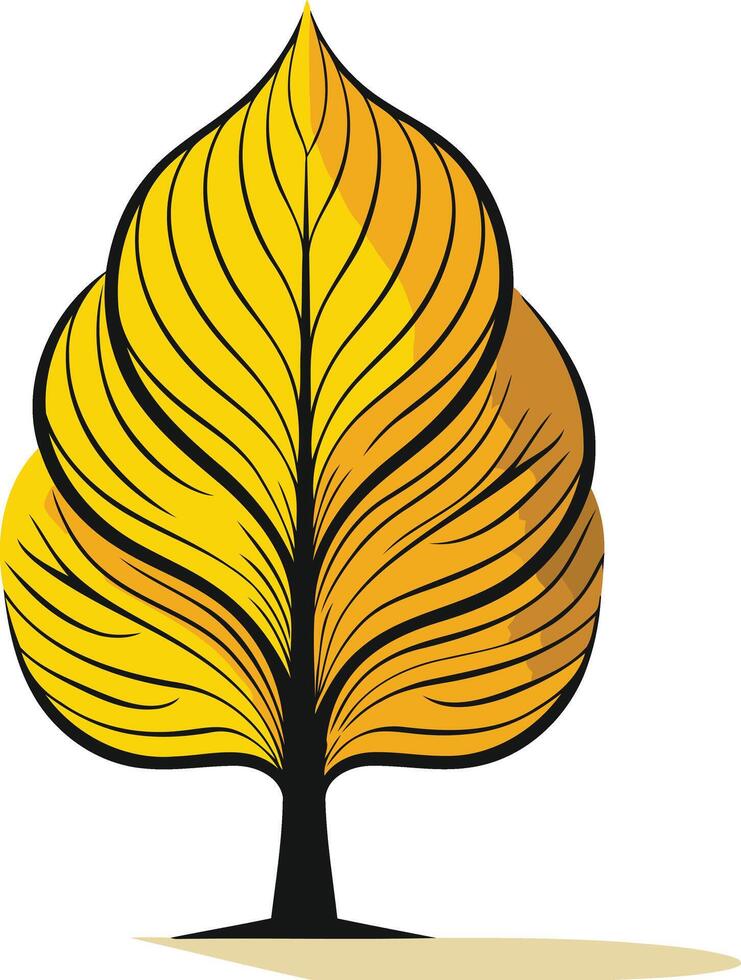 Stylized Tree with Golden Canopy vector