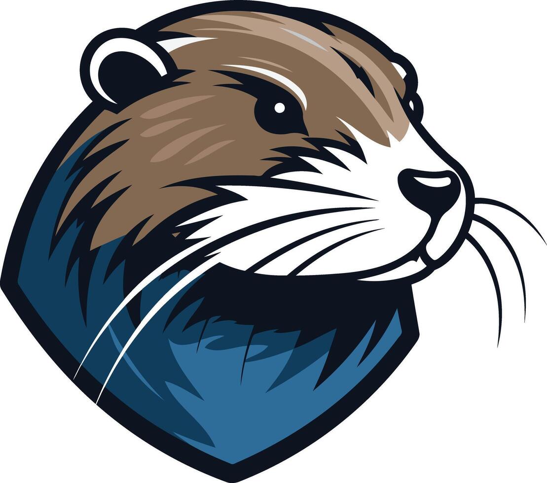 Brown and White Otter Mascot vector