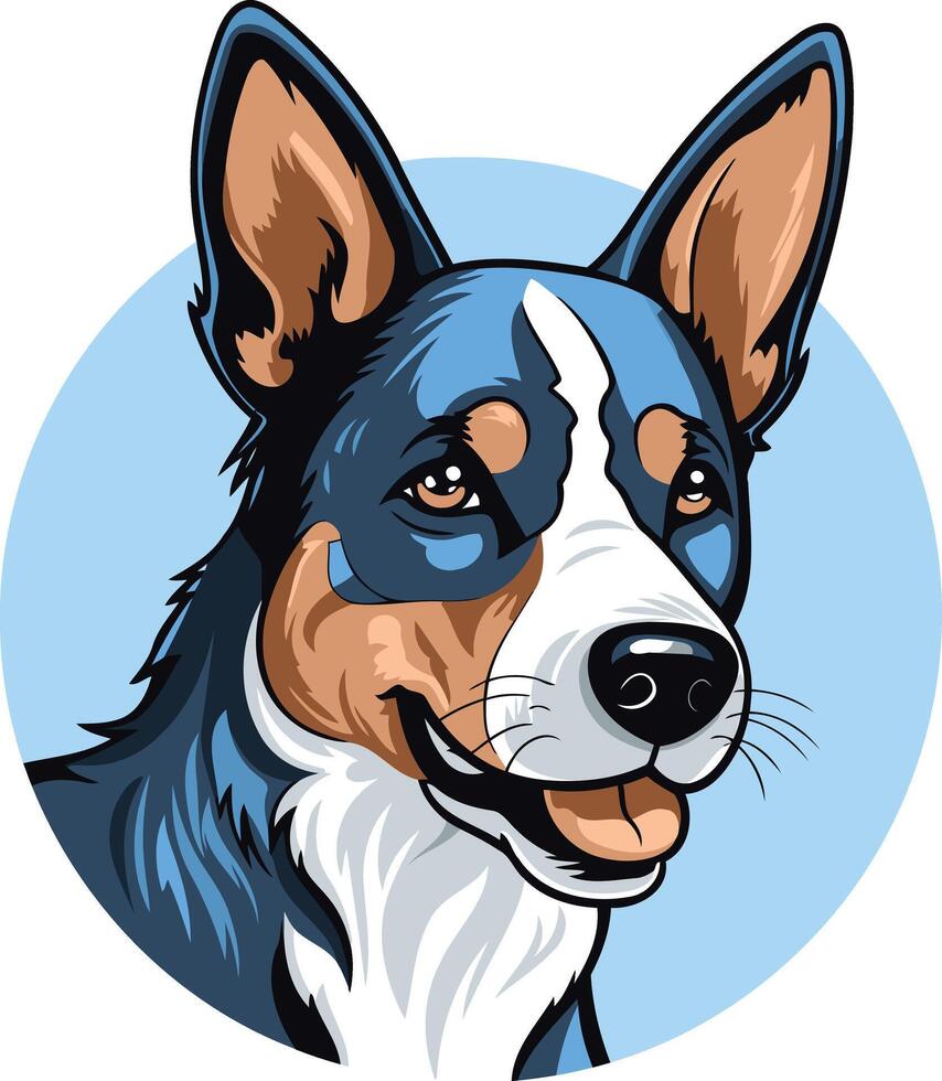 Portrait of a Blue Merle Australian Shepherd vector