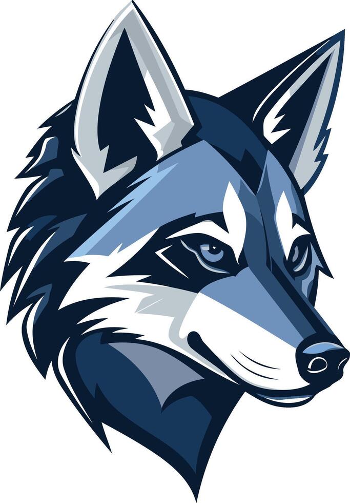 Blue Wolf Mascot Design vector