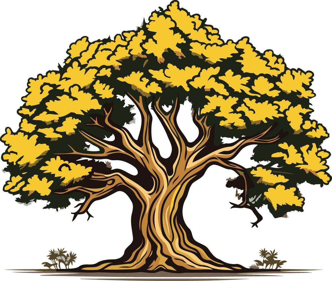 Mighty Oak Tree Illustration vector