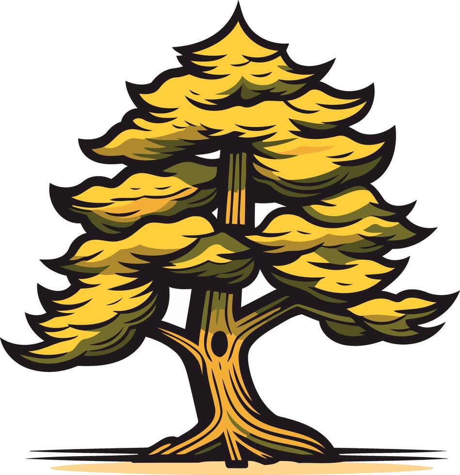 Golden Tree with Detailed Branches vector