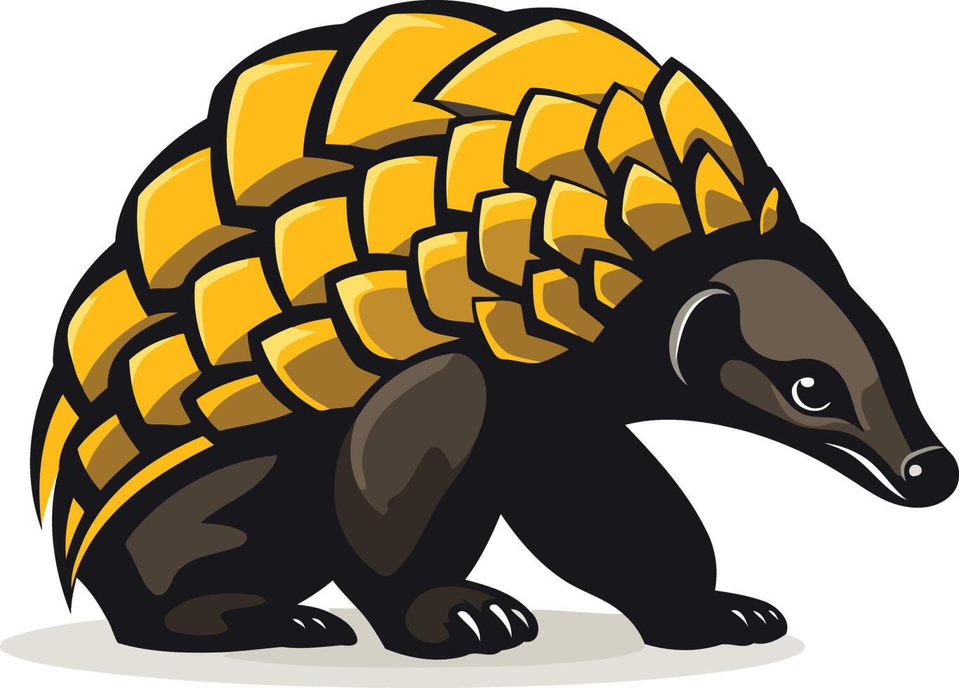 Pangolin Illustration with Yellow Scales vector
