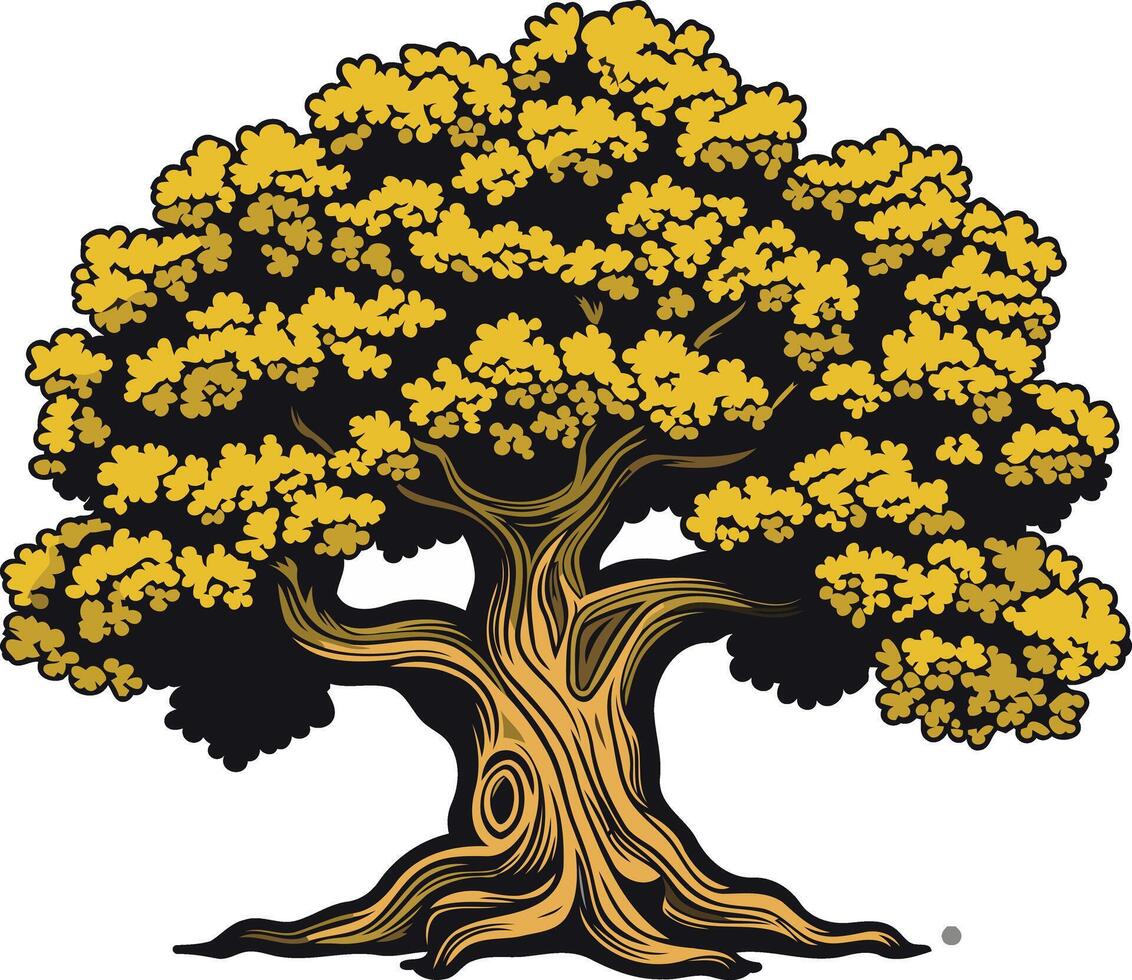 Golden Oak Tree Illustration vector