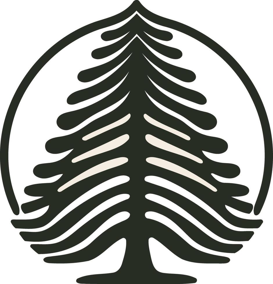 Stylized Evergreen Tree Logo vector