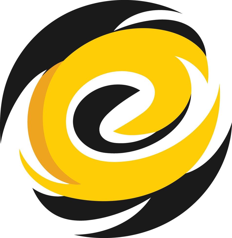 Abstract Logo with a Yellow and Black Swirl vector