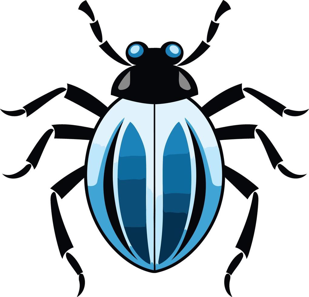 Cartoon Illustration of a Blue Bug vector