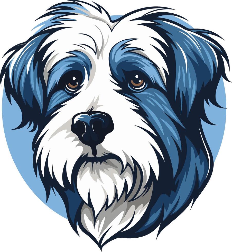 A Close Up Portrait of a Blue and White Dog vector