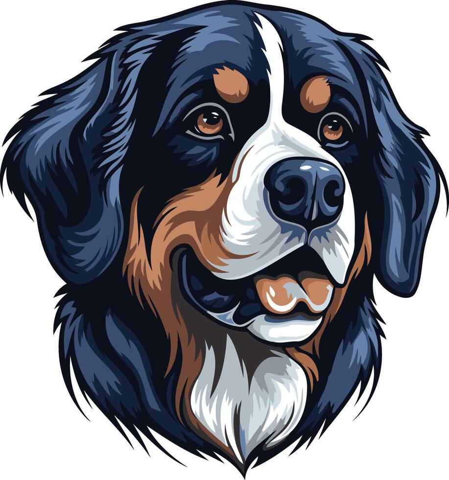 Portrait of a Bernese Mountain Dog vector