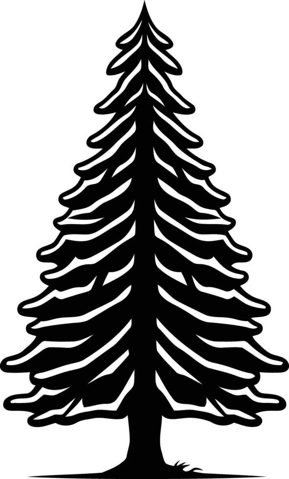 Simple silhouette of a pine tree vector