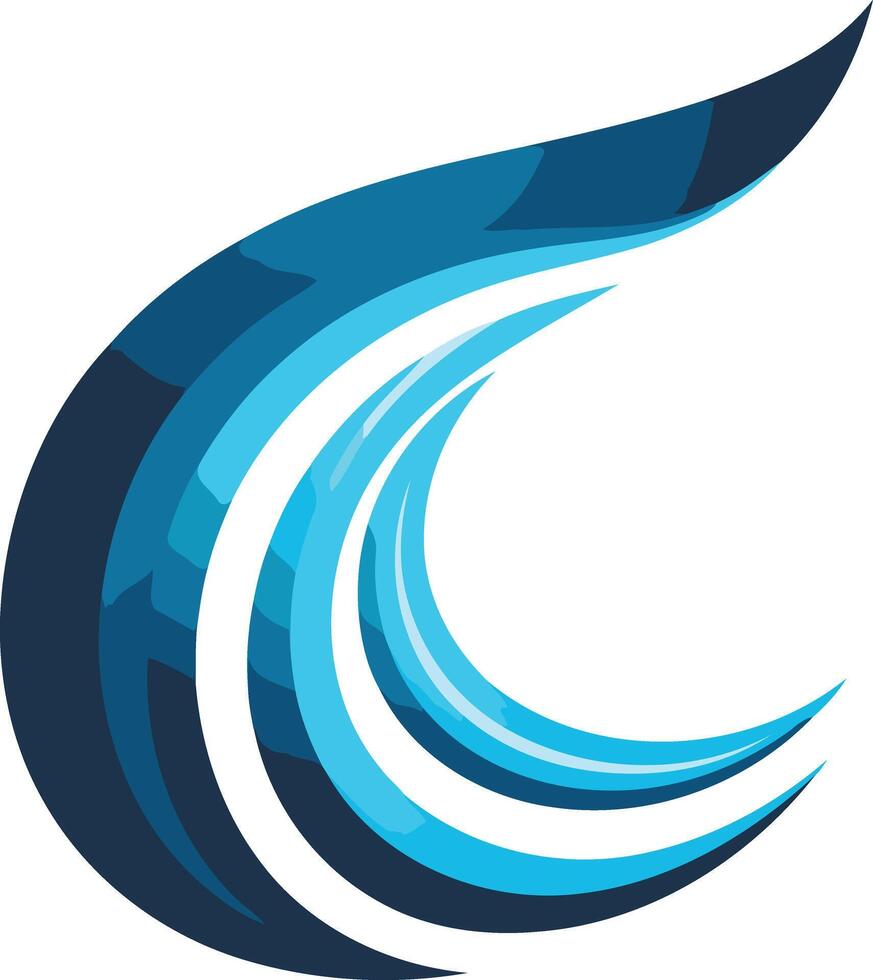 Abstract blue and dark blue wave logo design, perfect for a modern business or brand vector