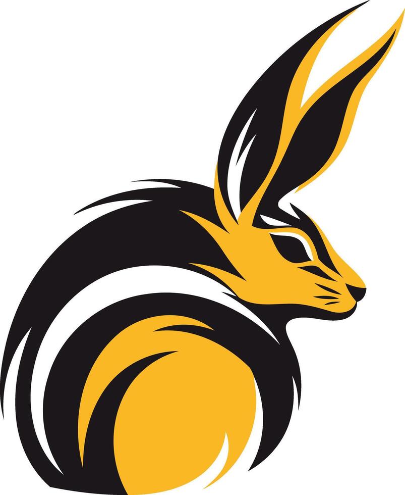 A bold and stylish element logo design featuring a stylized rabbit silhouette vector