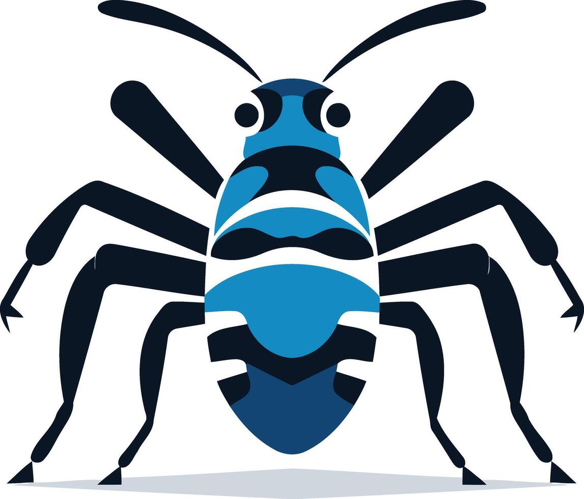 Blue and black spider logo vector