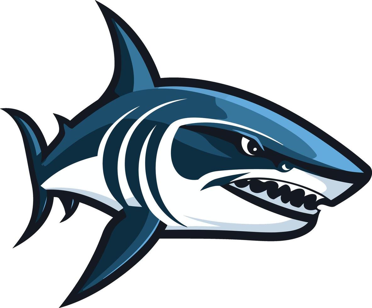 A fierce and dynamic illustration of a shark, perfect for sports teams, branding, and marketing vector