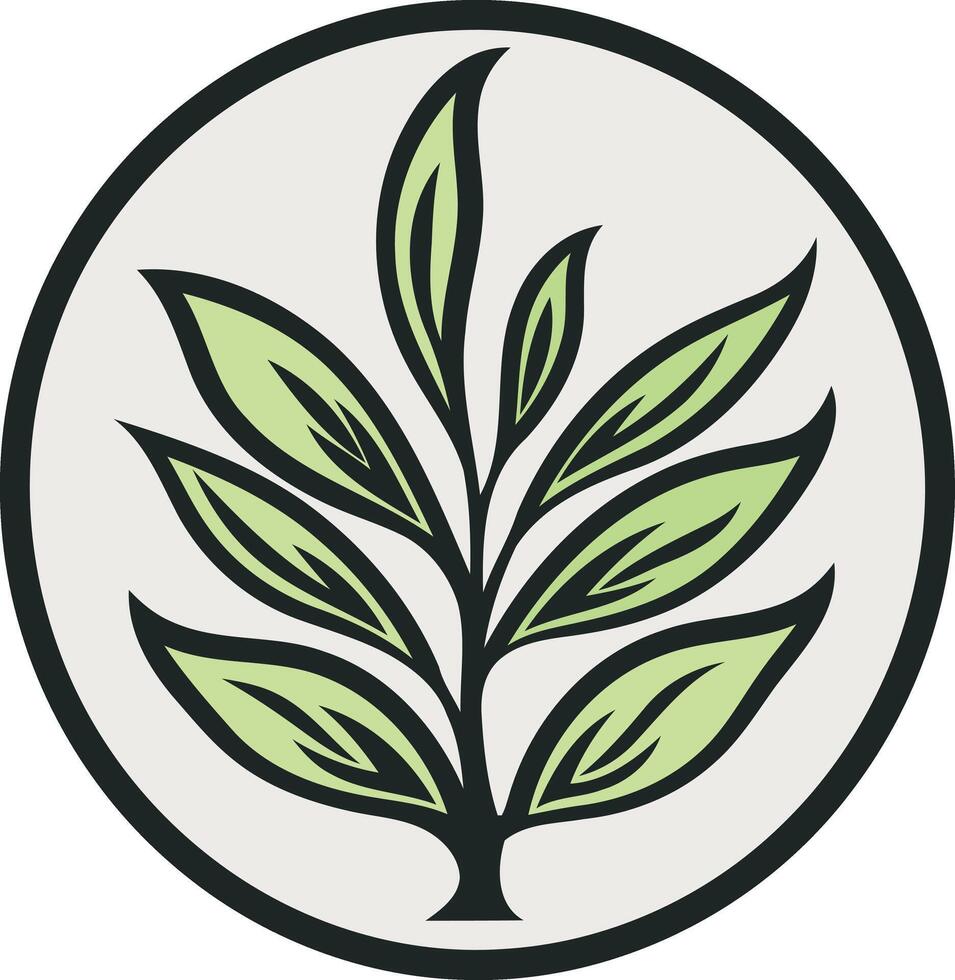 Simple and elegant green leaf logo design, perfect for a nature based brand vector