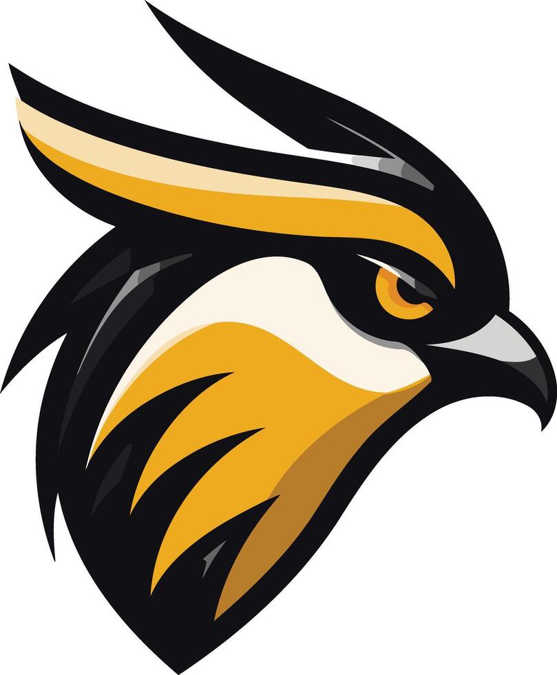 Sharp, stylized logo of a hawk or falcon head, perfect for sports teams, business branding, and more vector