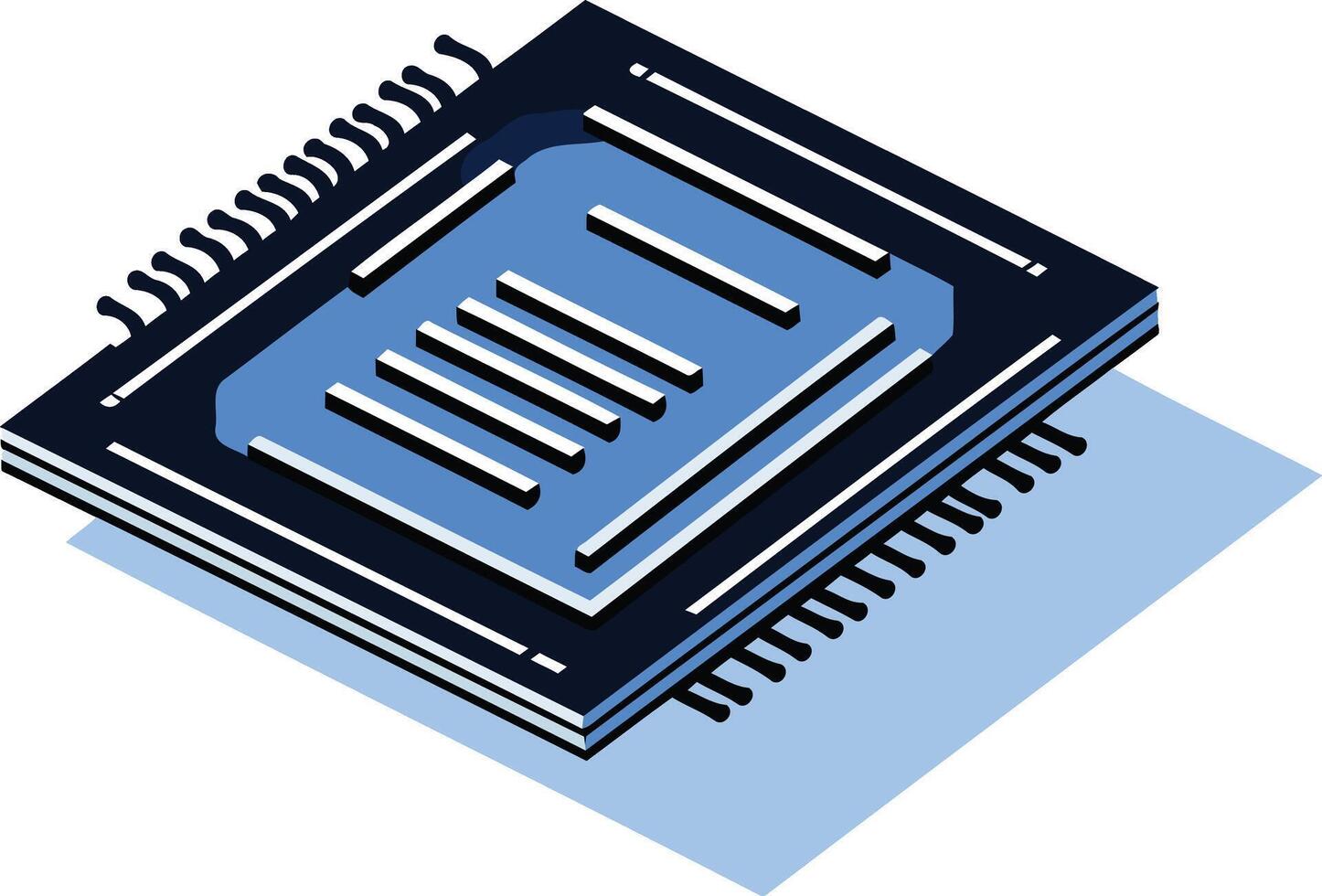 Isometric Illustration of a Microchip vector