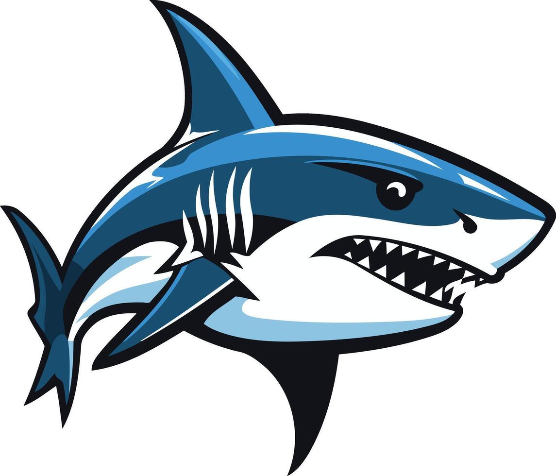 A fierce and stylized shark, perfect for sports teams, logos, and designs with a powerful theme vector