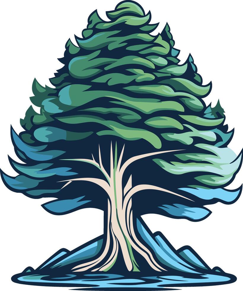 Majestic Tree in the Wind vector