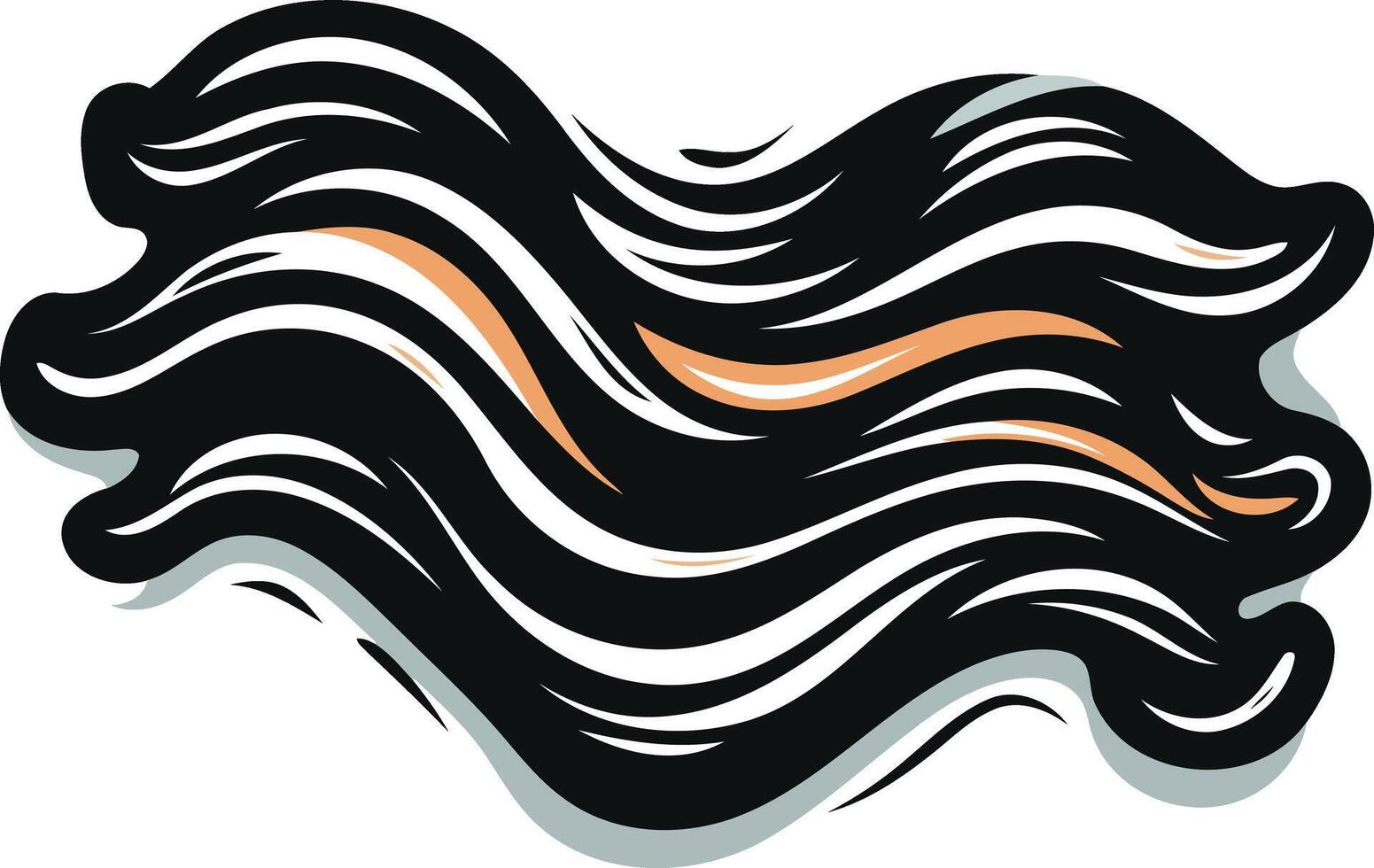 Abstract Wavy Lines in Black and White vector