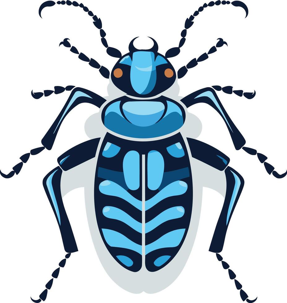 Blue and Black Striped Beetle vector