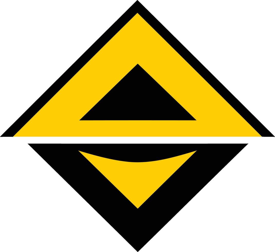 Abstract geometric logo design with a black and yellow color scheme vector