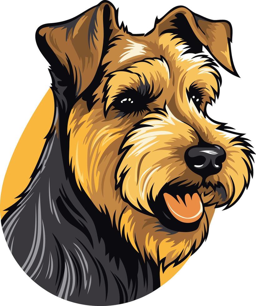 Cute cartoon illustration of a terrier dog with a friendly expression vector