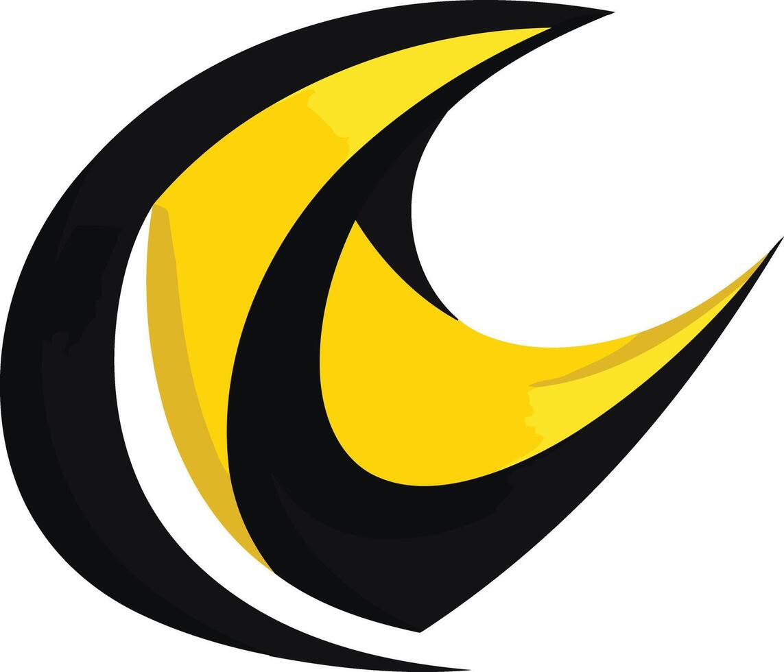 Abstract Black and Yellow Logo Design vector