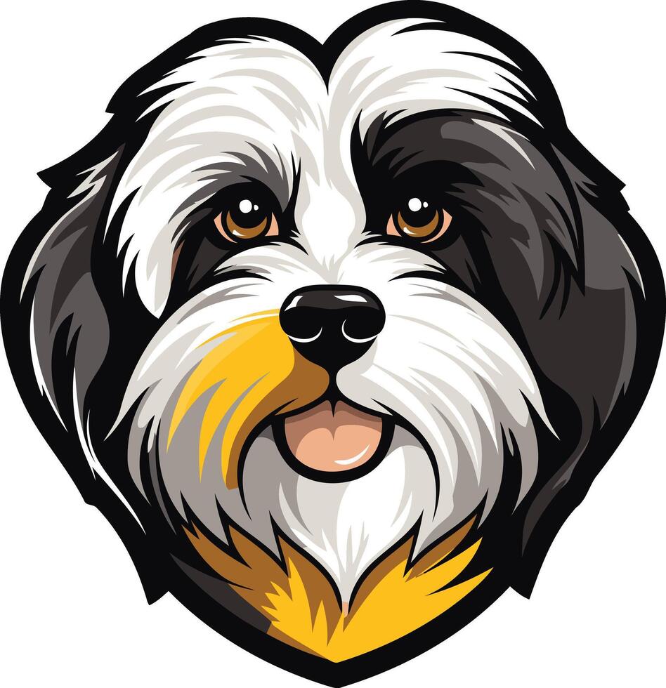 Cute cartoon havanese dog with a friendly expression vector