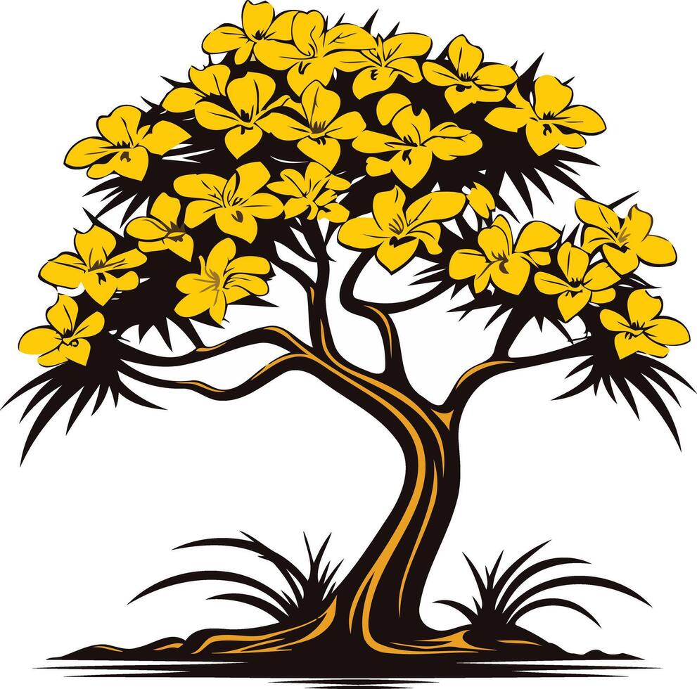 A stylized illustration of a beautiful flowering tree, perfect for adding a touch of nature to your design projects vector