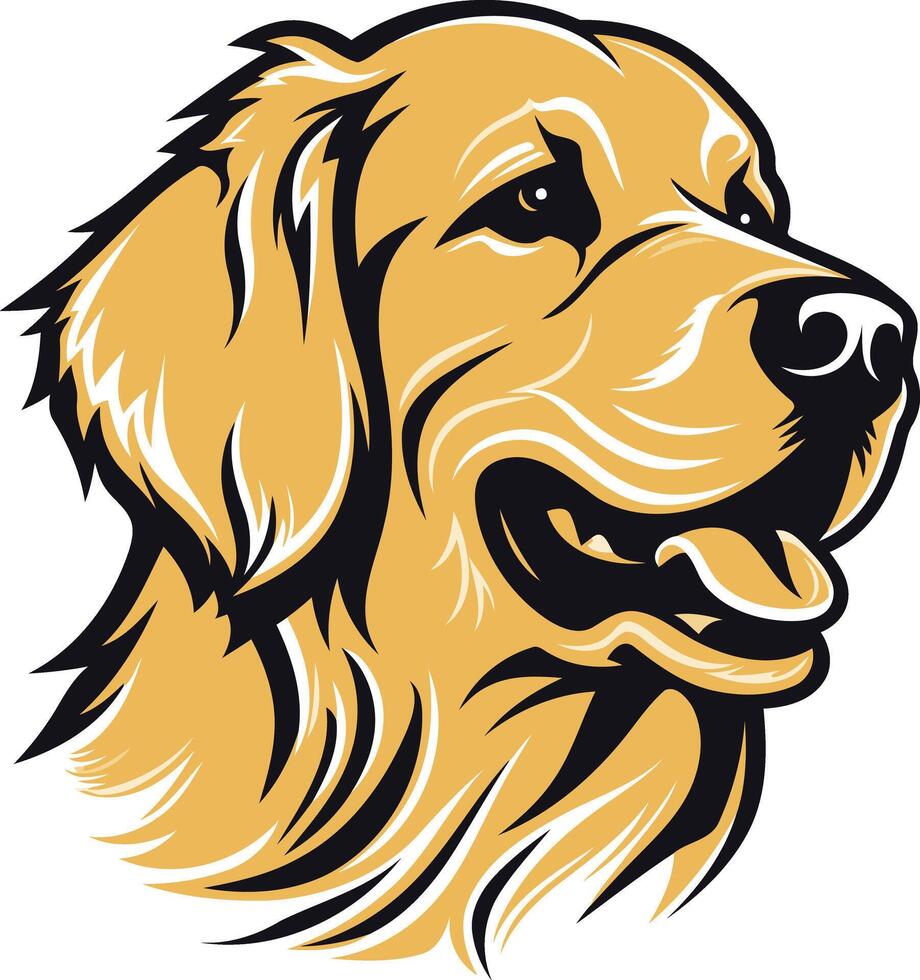 A friendly golden retriever head, perfect for pet related logos, branding, or illustrations vector
