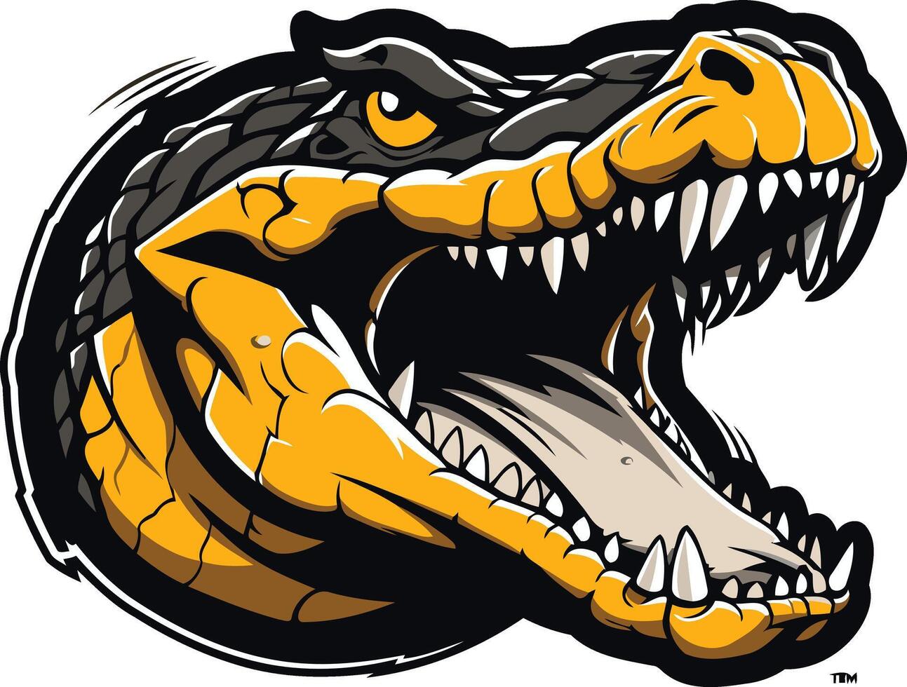 A ferocious dinosaur mascot with a fierce expression vector