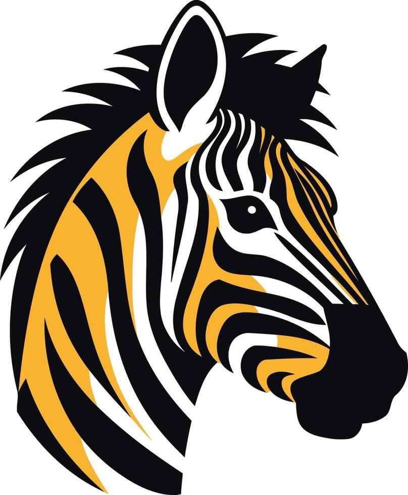 Bold and striking zebra head logo design, perfect for branding, t shirts, and more vector