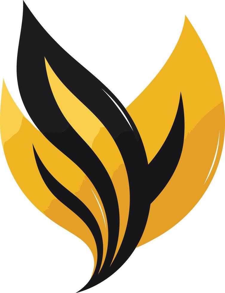 Abstract Golden and Black Flame Logo vector