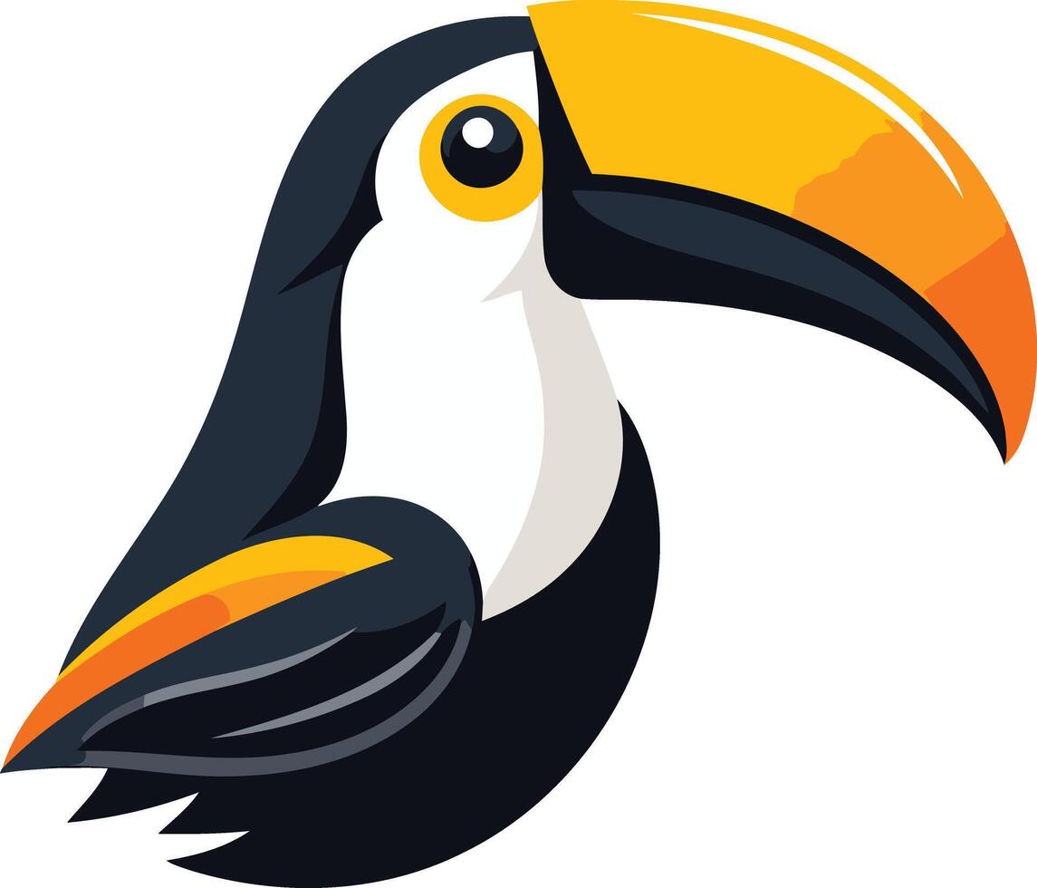 Colorful Toucan with a Large Beak vector