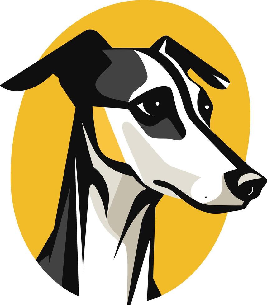 Whippet Dog Portrait Illustration vector
