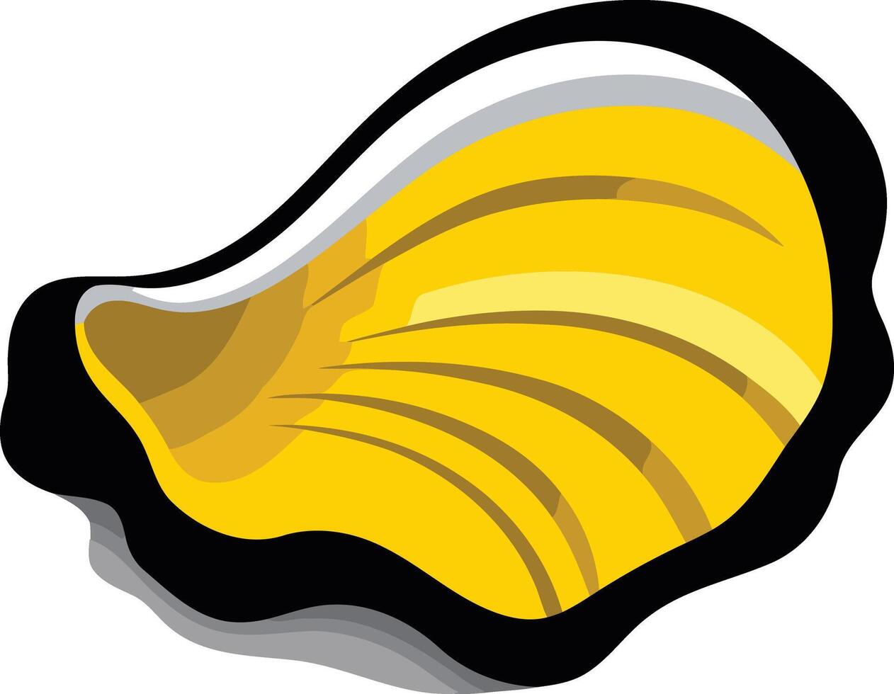 A cartoon style illustration of a yellow seashell, perfect for children's books, websites, and educational materials vector