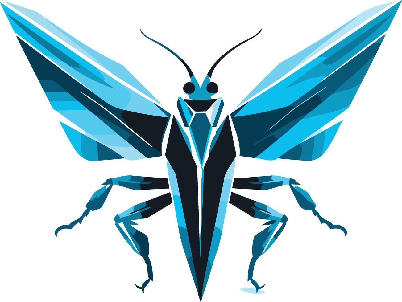 Abstract Blue Insect Illustration vector