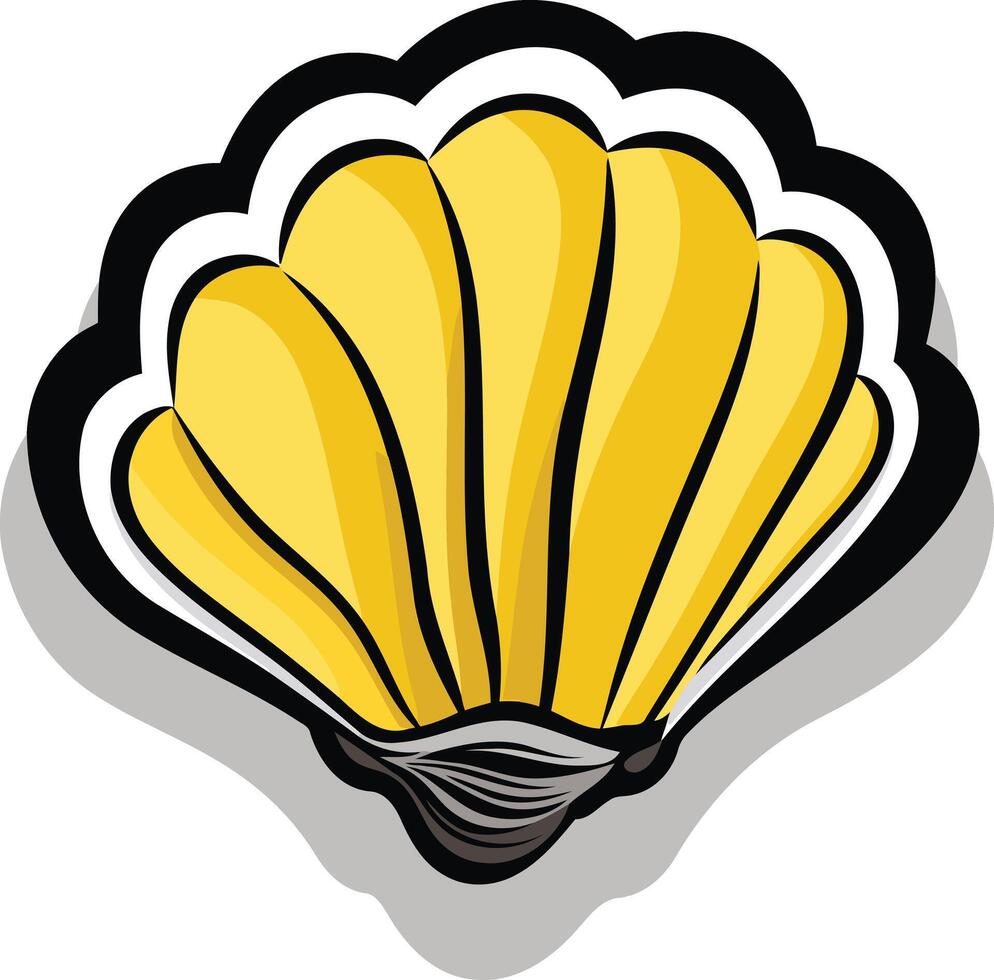 A cheerful, cartoon style seashell illustration perfect for designs related to summer, beaches, ocean life, and nature vector