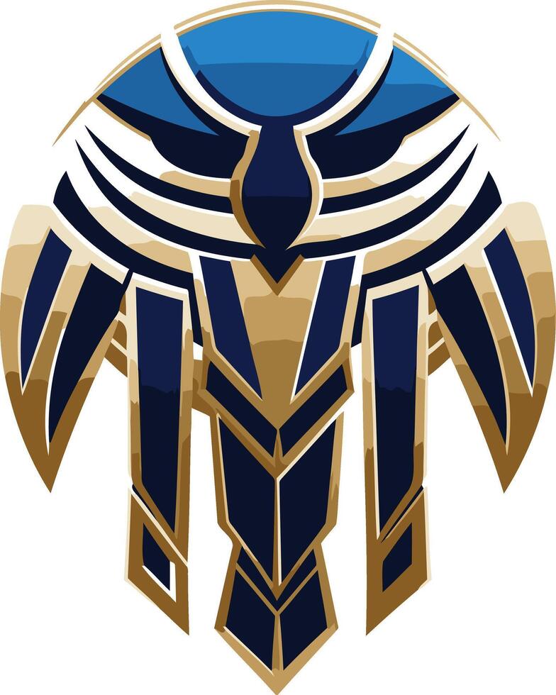 Abstract Geometric Emblem with Blue and Gold Colors vector