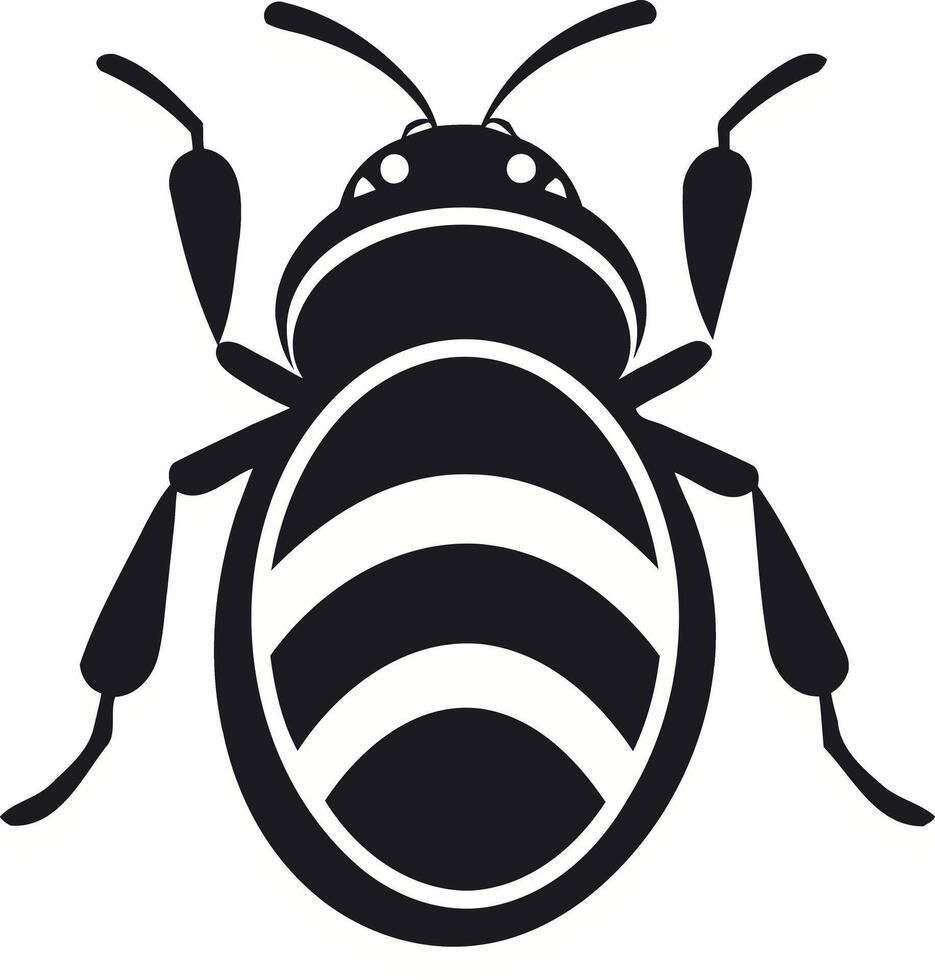 Black and White Silhouette of a Bee vector