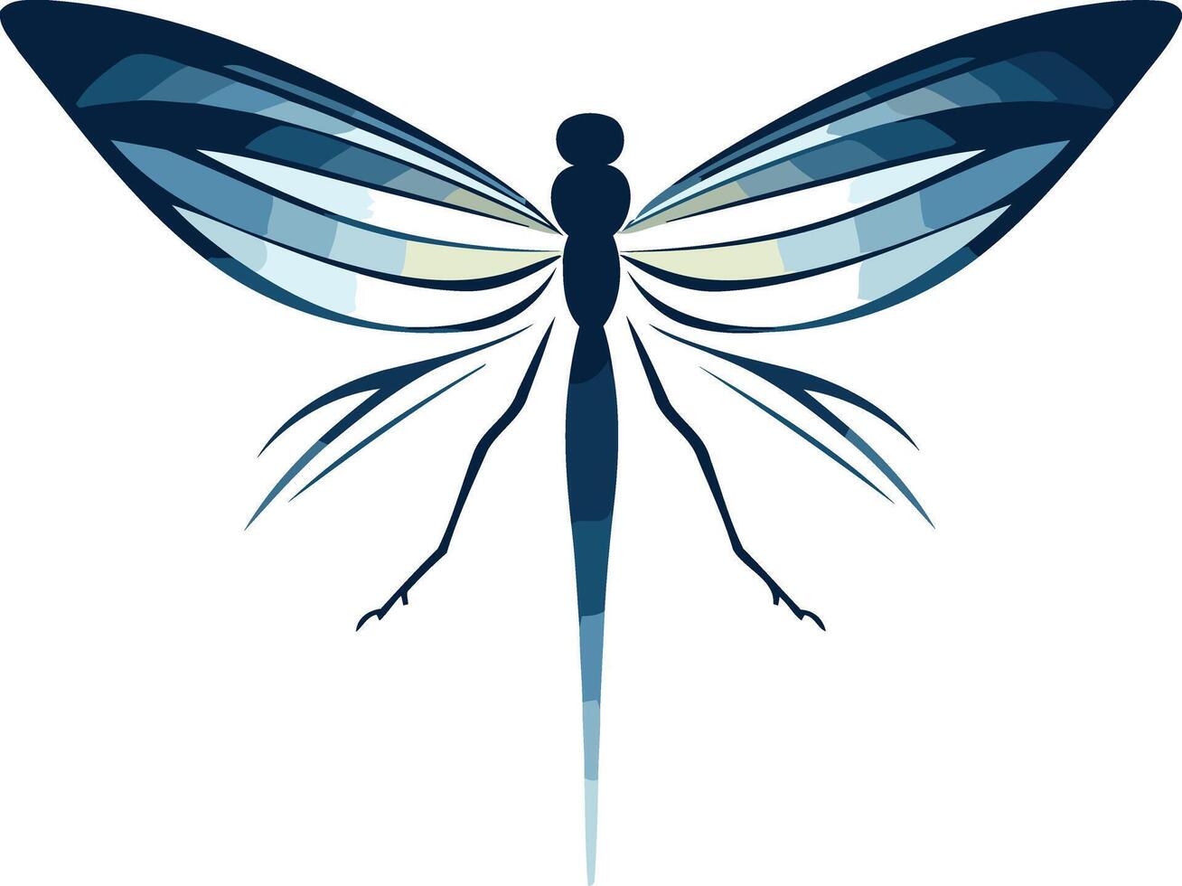 Blue Dragonfly Silhouette vector