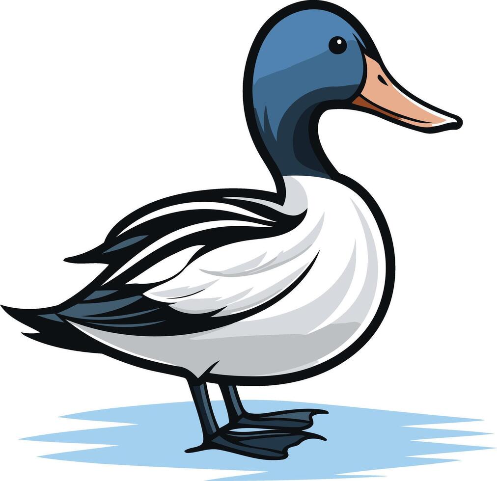Cartoon Illustration of a Duck vector