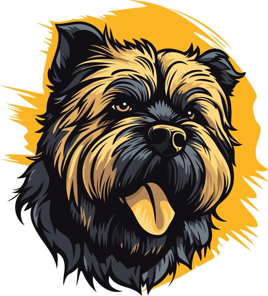 Cairn Terrier Portrait with Yellow Background vector