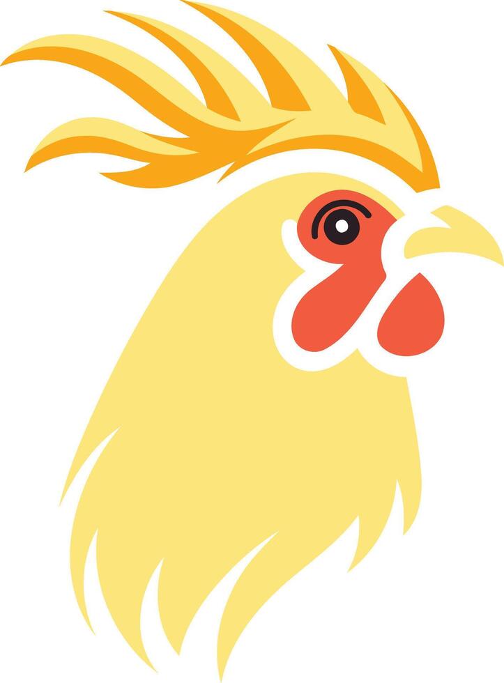 A vibrant, stylized rooster head logo design vector