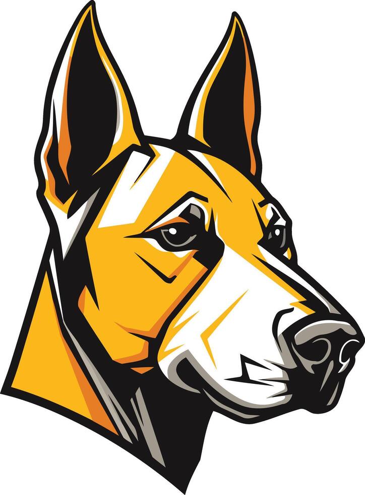 Dog Portrait in Yellow and Black vector