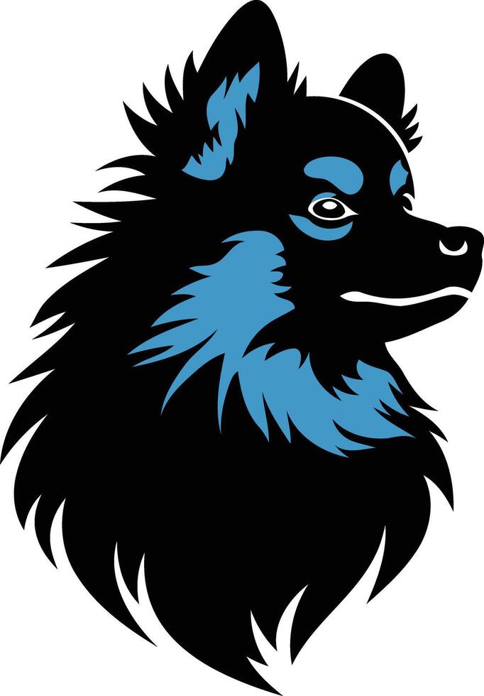 Black and Blue Dog Silhouette vector