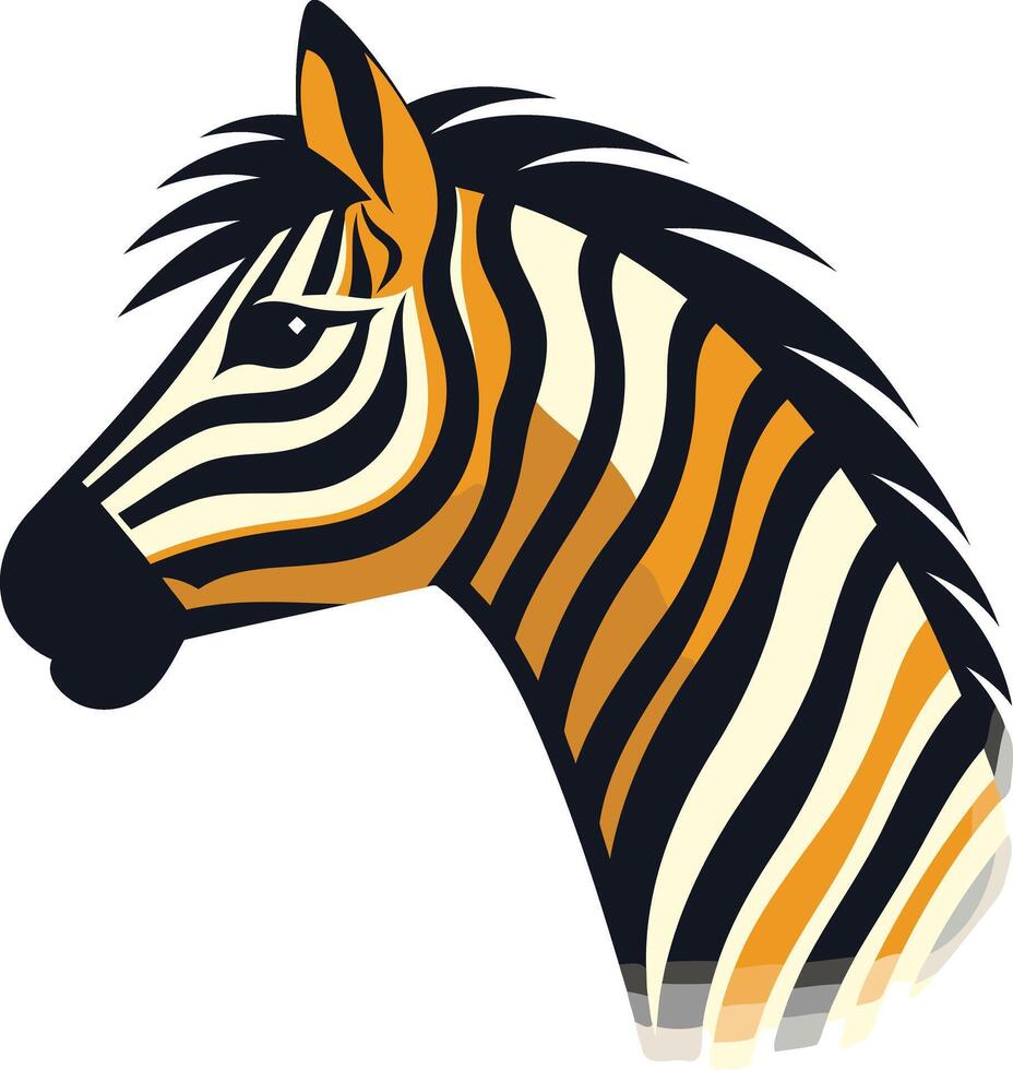 Striped Zebra Head Illustration vector