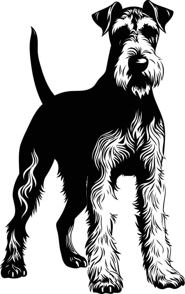 A striking silhouette of a miniature schnauzer, capturing its playful and loyal spirit vector